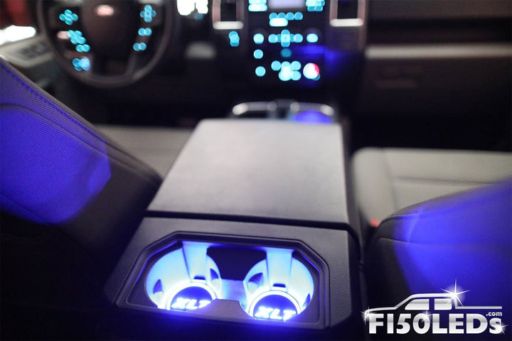 2017 - 2020 F250 Super Duty LED Cup Holder Coaster Kit-2017 - 2020 F250 Super Duty-F150LEDs.com