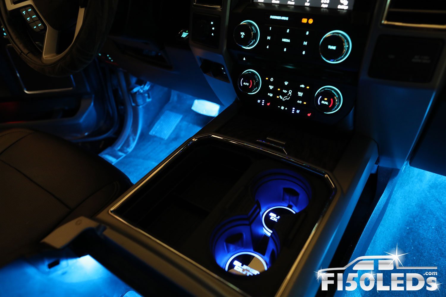 2017 - 2020 F250 Super Duty LED Cup Holder Coaster Kit-2017 - 2020 F250 Super Duty-F150LEDs.com