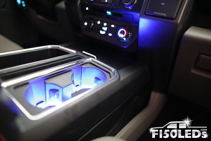 2015 - 2020 F150 LED Cup Holder Coaster Kit-2015-18 F150 LEDS-F150LEDs.com