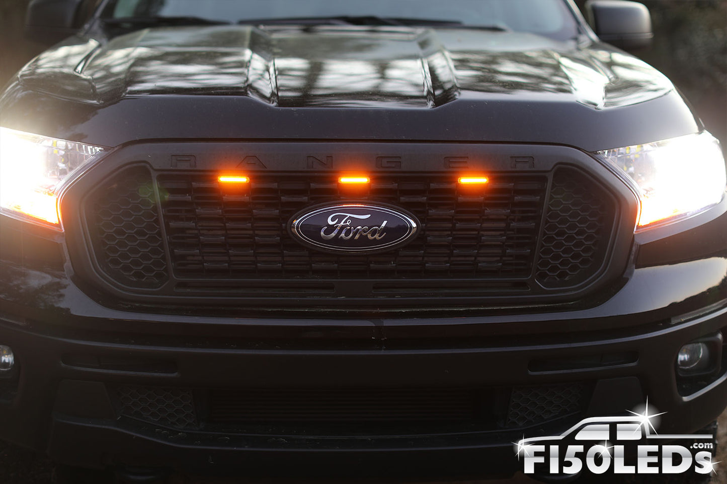 2019 2022 Ford Ranger Raptor Style Extreme Amber LED grill Kit