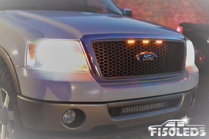 Ford F150 1992 - 1996 Raptor Style Extreme Amber LED grill Kit-1992 - 1997 F150 LEDS-F150LEDs.com