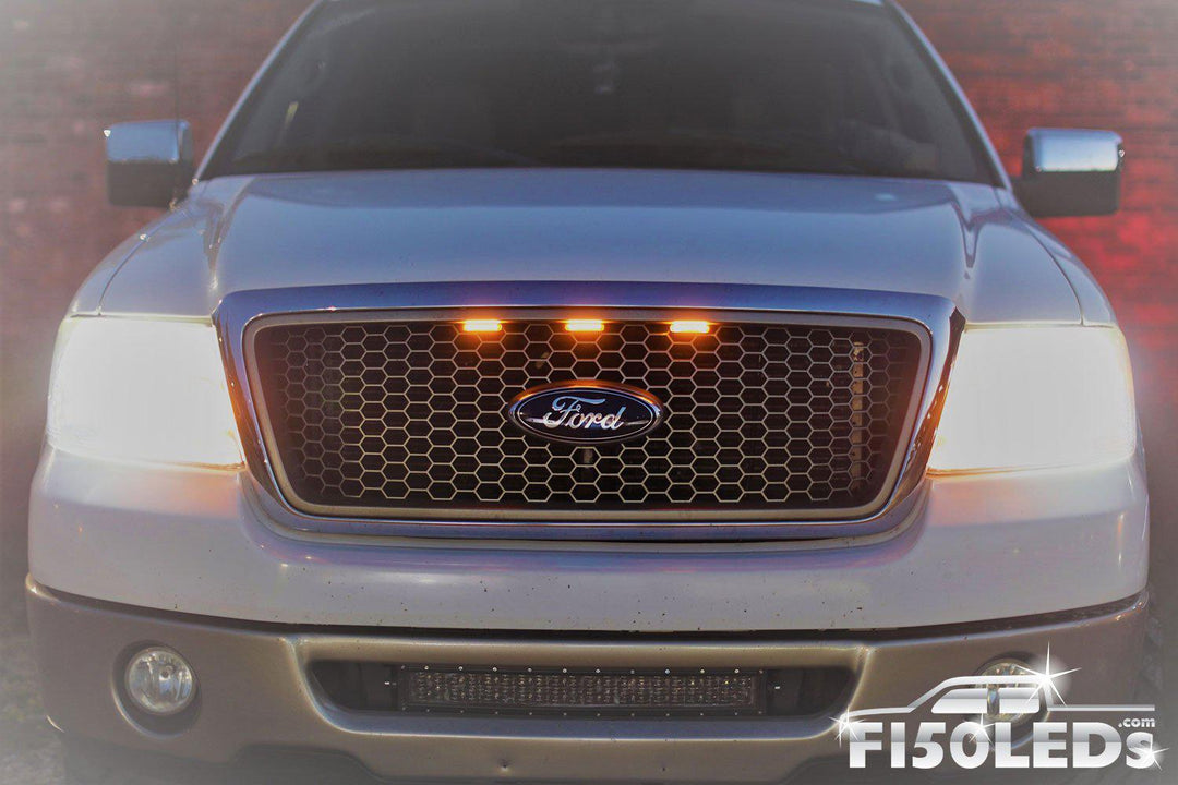 Ford F150 1992 - 1996 Raptor Style Extreme Amber LED grill Kit-1992 - 1997 F150 LEDS-F150LEDs.com