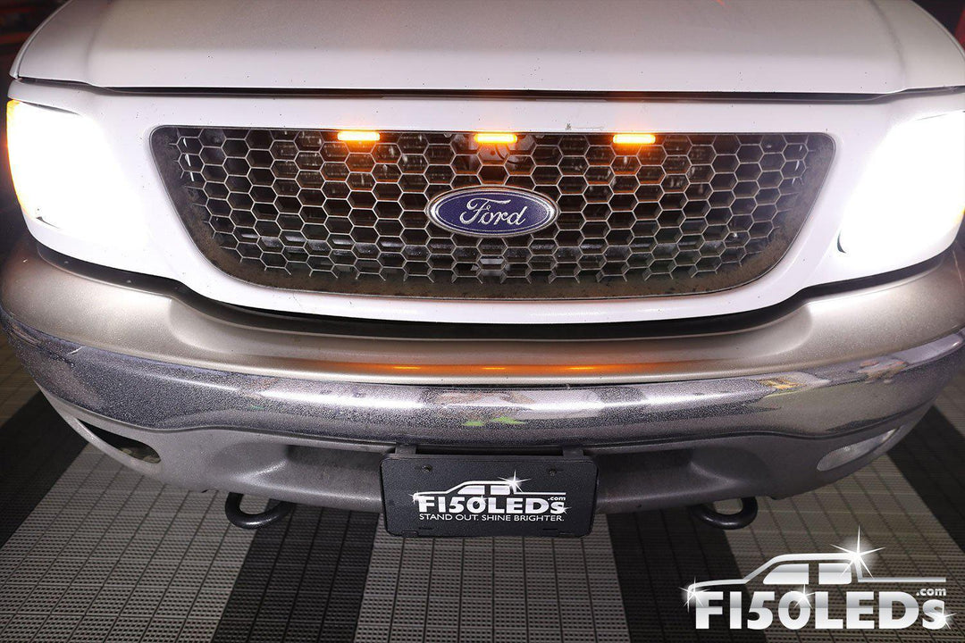 Ford F150 1997-03 Raptor Style Extreme Amber LED grill Kit-1998-2003 F150 LEDS-F150LEDs.com