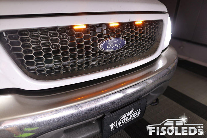 Ford F150 1997-03 Raptor Style Extreme Amber LED grill Kit-1998-2003 F150 LEDS-F150LEDs.com