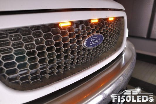 Ford F150 1997-03 Raptor Style Extreme Amber LED grill Kit-1998-2003 F150 LEDS-F150LEDs.com