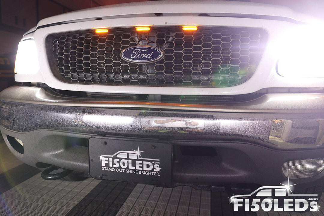 Ford F150 1997-03 Raptor Style Extreme Amber LED grill Kit-1998-2003 F150 LEDS-F150LEDs.com