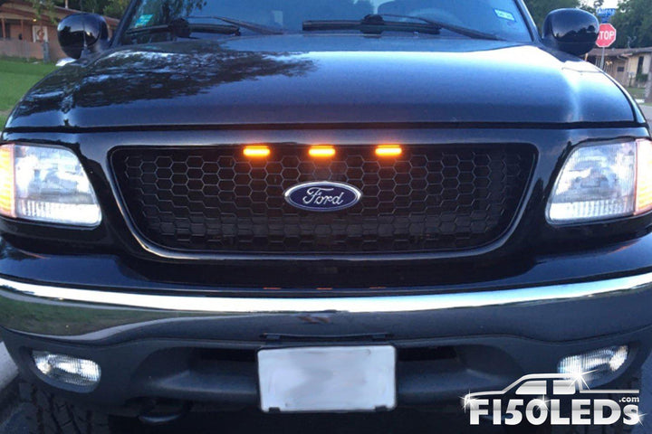 Ford F150 1997-03 Raptor Style Extreme Amber LED grill Kit-1998-2003 F150 LEDS-F150LEDs.com