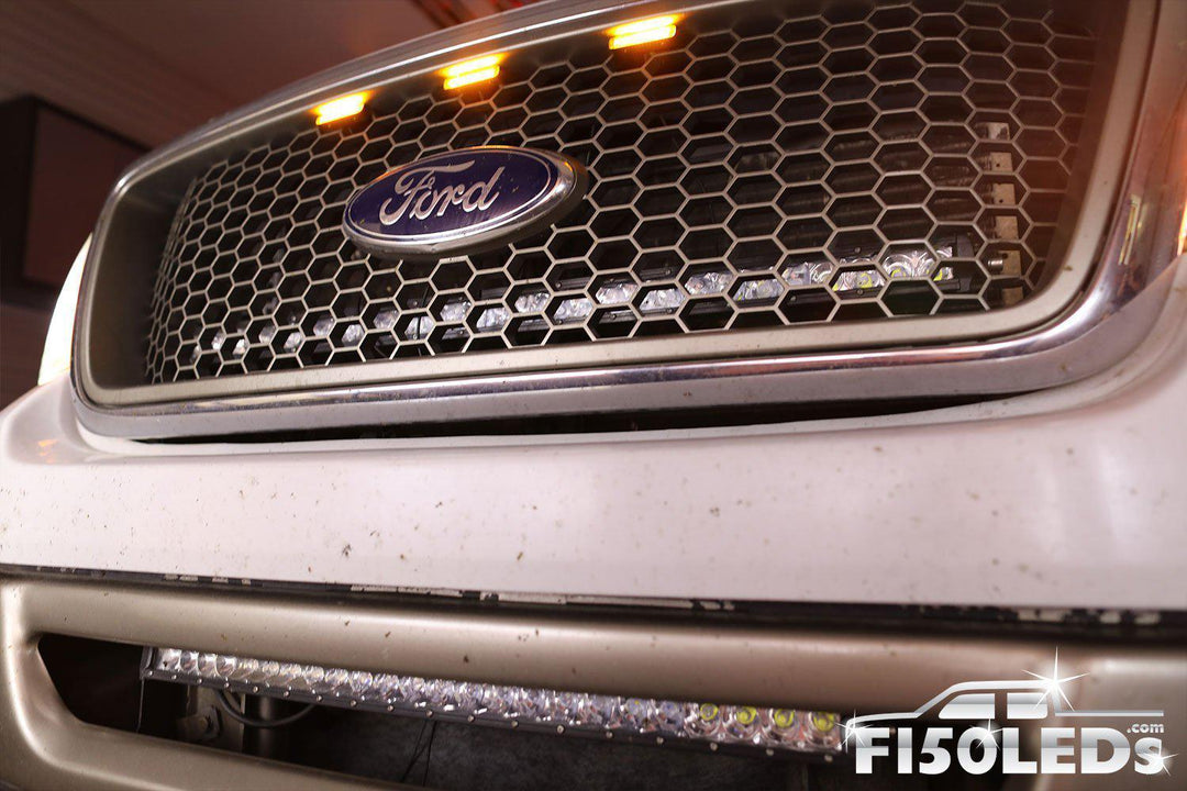 Ford F150 2004-08 F150 Raptor Style Extreme Amber LED grill Kit-2004-08 F150 LEDS-F150LEDs.com
