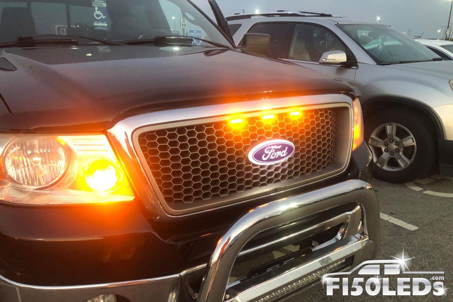 Ford F150 2004-08 F150 Raptor Style Extreme Amber LED grill Kit-2004-08 F150 LEDS-F150LEDs.com