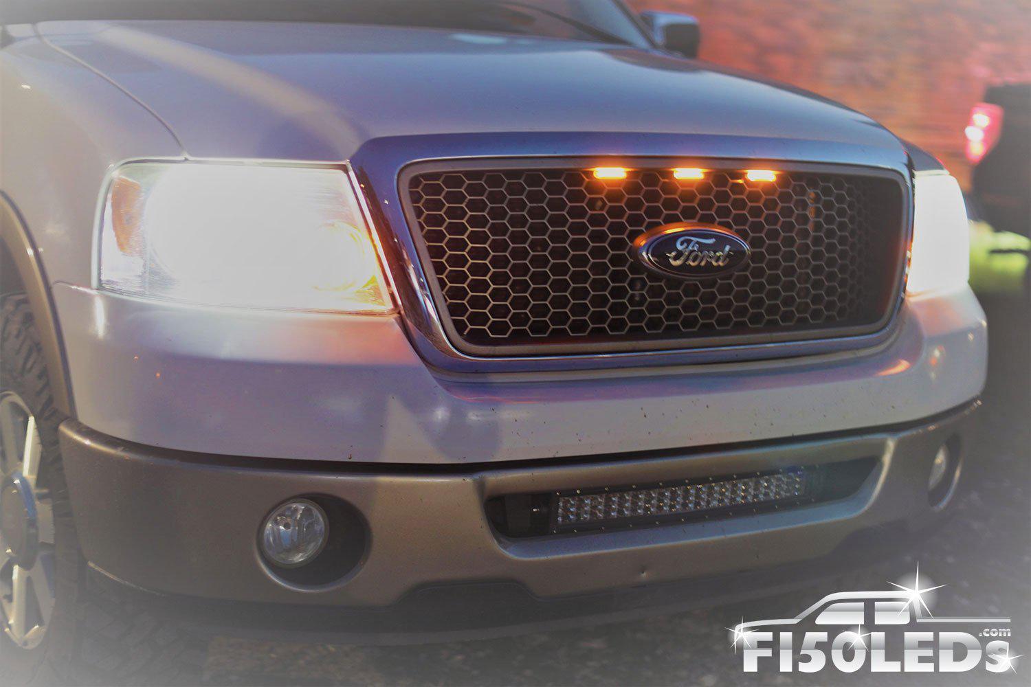 Ford F150 2004-08 F150 Raptor Style Extreme Amber LED grill Kit-2004-08 F150 LEDS-F150LEDs.com