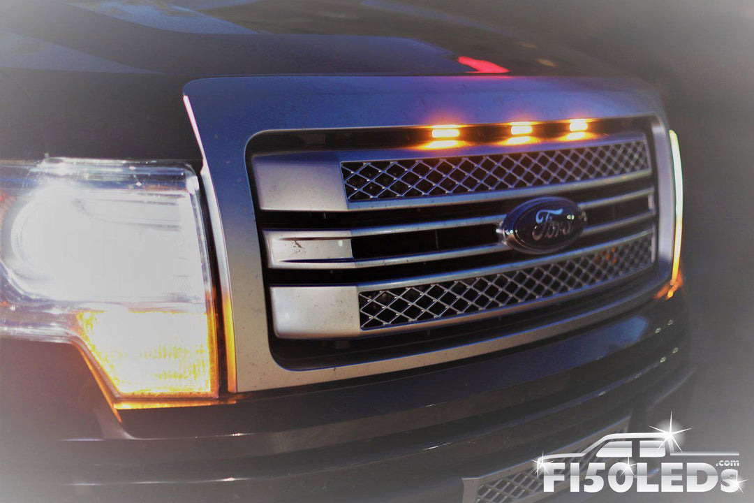 Ford F150 2009-14 F150 Raptor Style Extreme Amber LED grill Kit-2009-14 F150 LEDS-F150LEDs.com