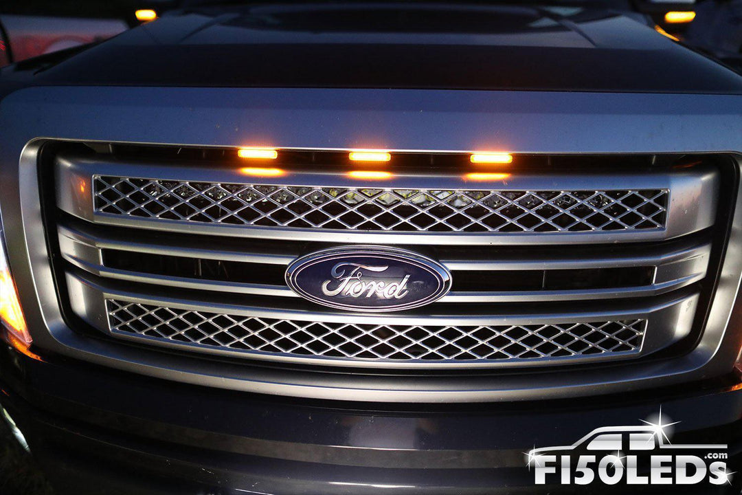 Ford F150 2009-14 F150 Raptor Style Extreme Amber LED grill Kit-2009-14 F150 LEDS-F150LEDs.com