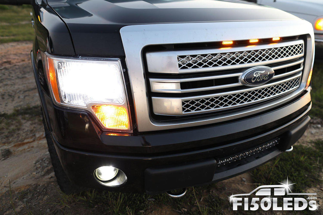 Ford F150 2009-14 F150 Raptor Style Extreme Amber LED grill Kit-2009-14 F150 LEDS-F150LEDs.com