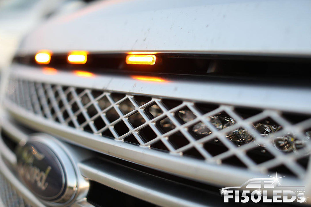 Ford F150 2009-14 F150 Raptor Style Extreme Amber LED grill Kit-2009-14 F150 LEDS-F150LEDs.com