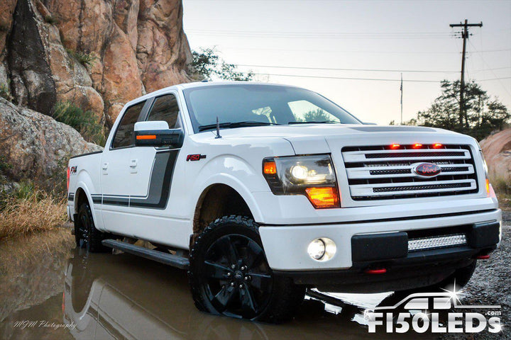 Ford F150 2009-14 F150 Raptor Style Extreme Amber LED grill Kit-2009-14 F150 LEDS-F150LEDs.com