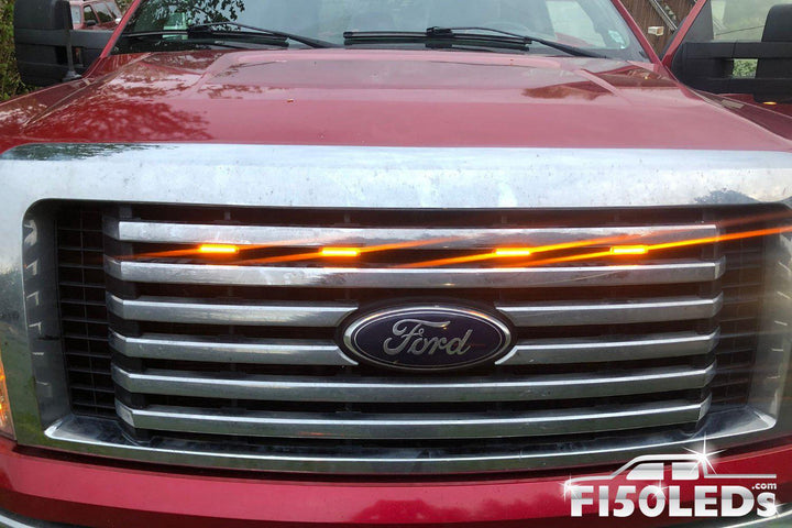 Ford F150 2009-14 F150 Raptor Style Extreme Amber LED grill Kit-F150LEDs.com