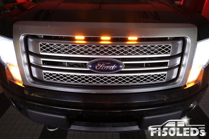 Ford F150 2009-14 F150 Raptor Style Extreme Amber LED grill Kit-2009-14 F150 LEDS-F150LEDs.com