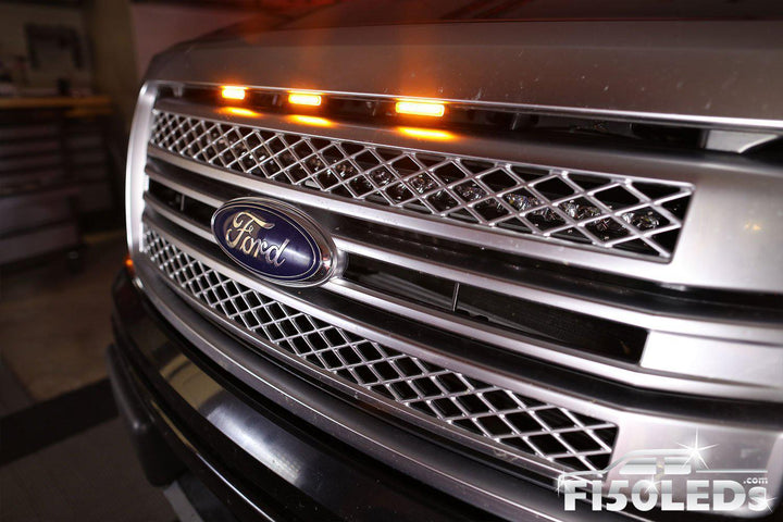 Ford F150 2009-14 F150 Raptor Style Extreme Amber LED grill Kit-2009-14 F150 LEDS-F150LEDs.com