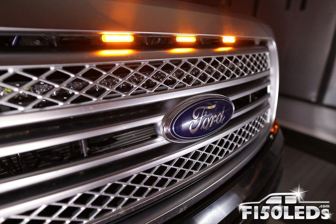 Ford F150 2009-14 F150 Raptor Style Extreme Amber LED grill Kit-2009-14 F150 LEDS-F150LEDs.com