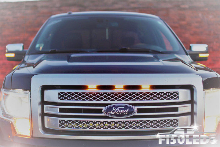 Ford F150 2009-14 F150 Raptor Style Extreme Amber LED grill Kit-2009-14 F150 LEDS-F150LEDs.com