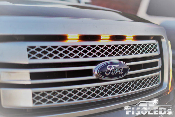 Ford F150 2009-14 F150 Raptor Style Extreme Amber LED grill Kit-2009-14 F150 LEDS-F150LEDs.com