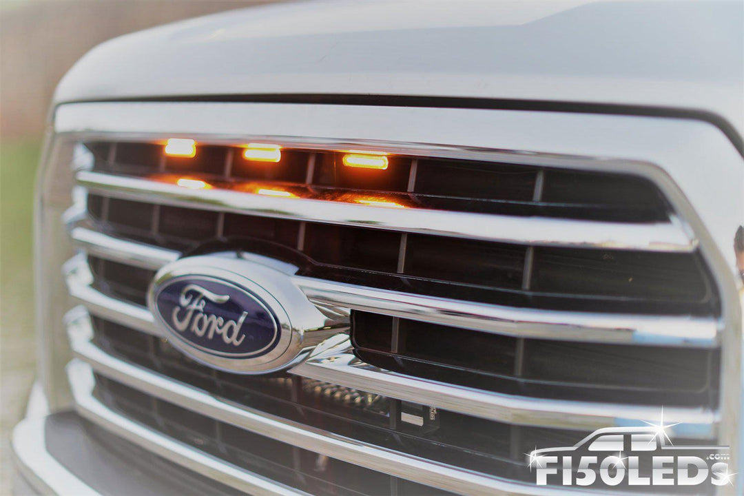 Ford F150 2015 - 2020 Raptor Style Extreme Amber LED grill Kit-2015-18 F150 LEDS-F150LEDs.com