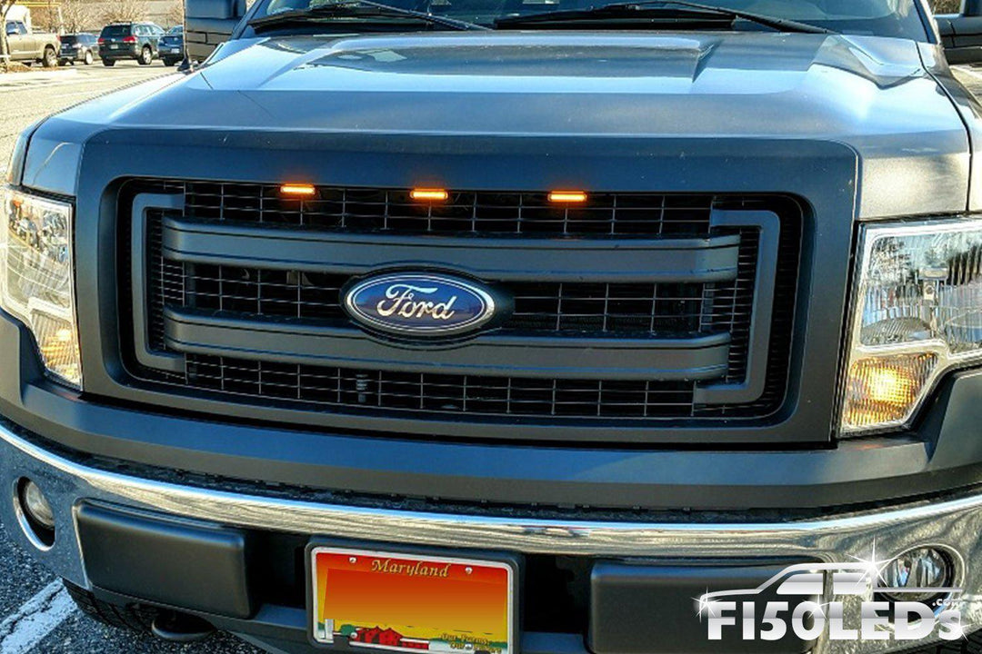 Ford F150 2015 - 2020 Raptor Style Extreme Amber LED grill Kit-2015-18 F150 LEDS-F150LEDs.com