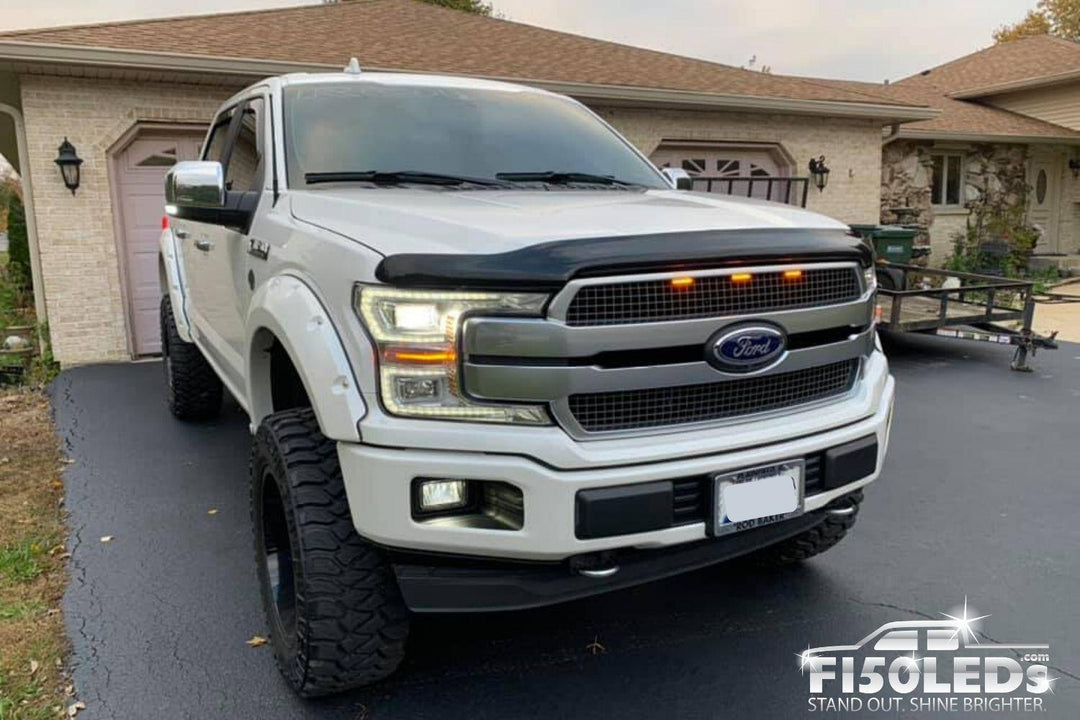 Ford F150 2015 - 2020 Raptor Style Extreme Amber LED grill Kit-2015-18 F150 LEDS-F150LEDs.com