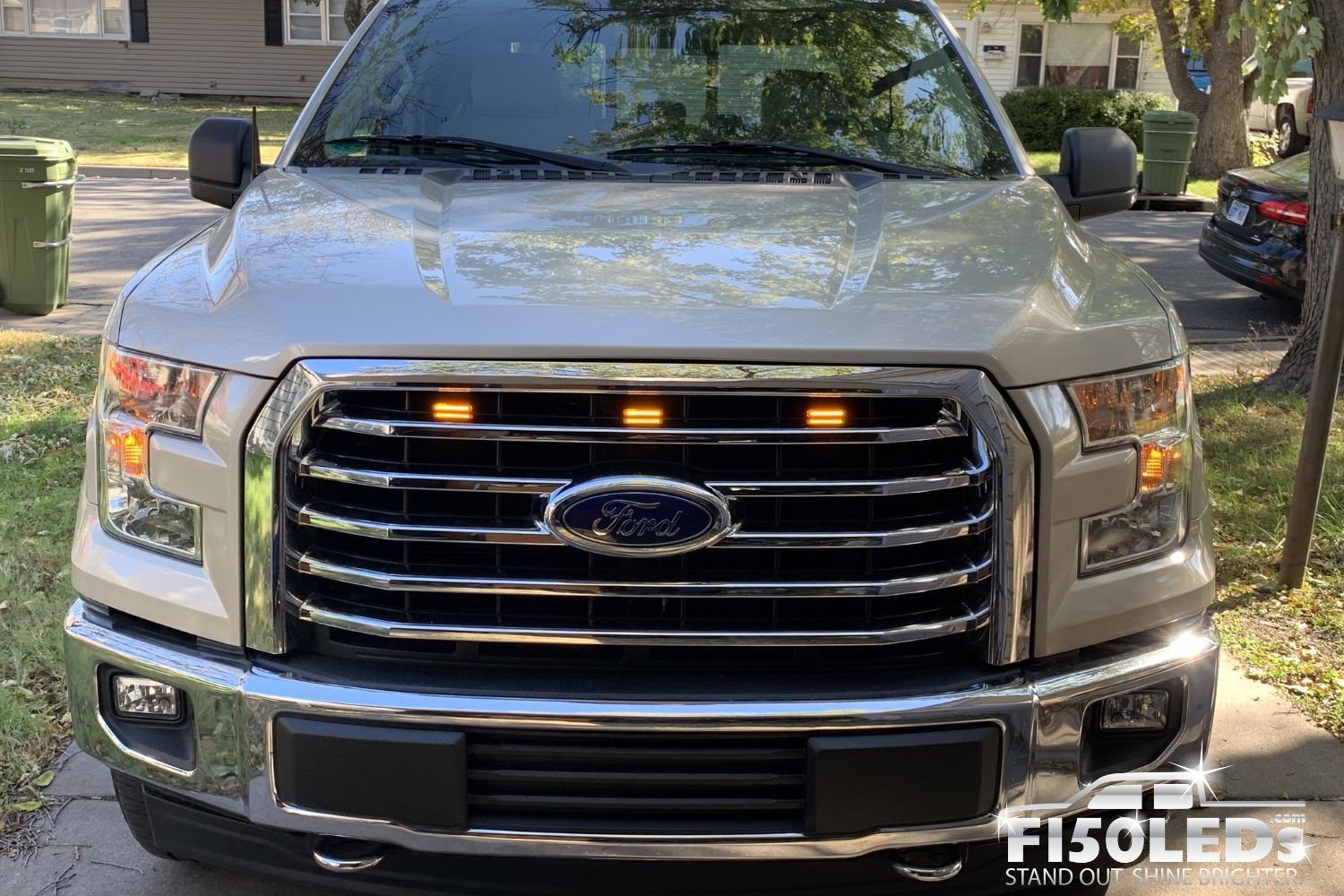 2016 F150 Raptor Grill Set Of 3 Amber Raptor Style LED Grille Running Lights For 2015-2017 Ford F-150 Grill Led Lights For Trucks - Foto 8