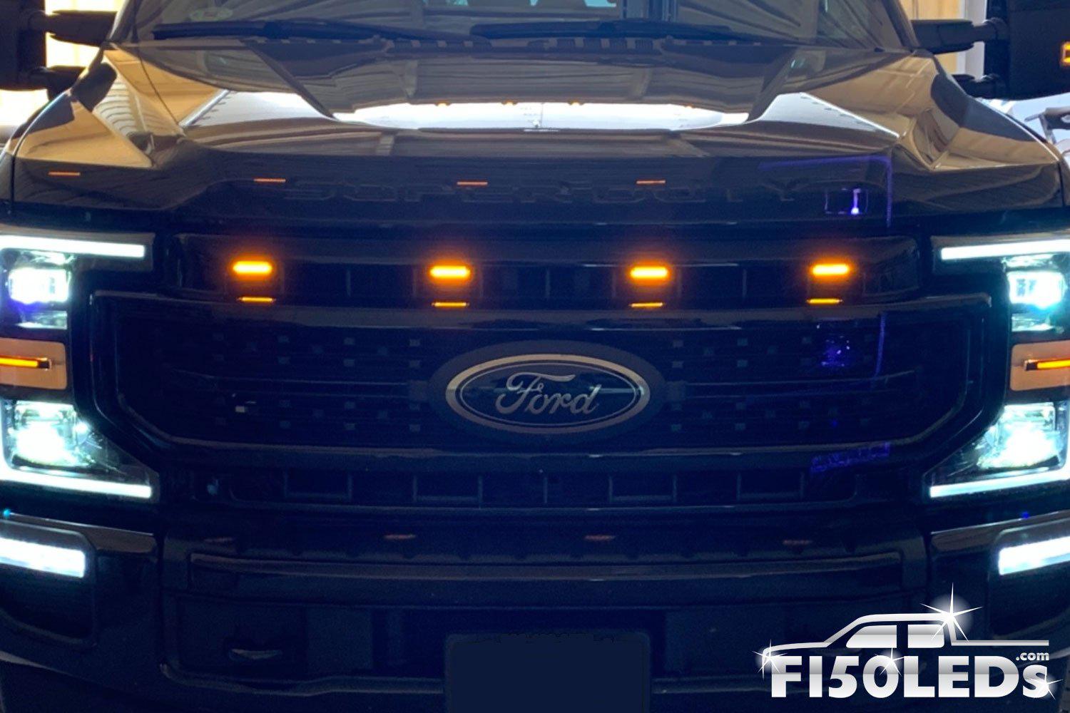Ford F150 2015 - 2020 Raptor Style Extreme Amber LED grill Kit-F150LEDs.com